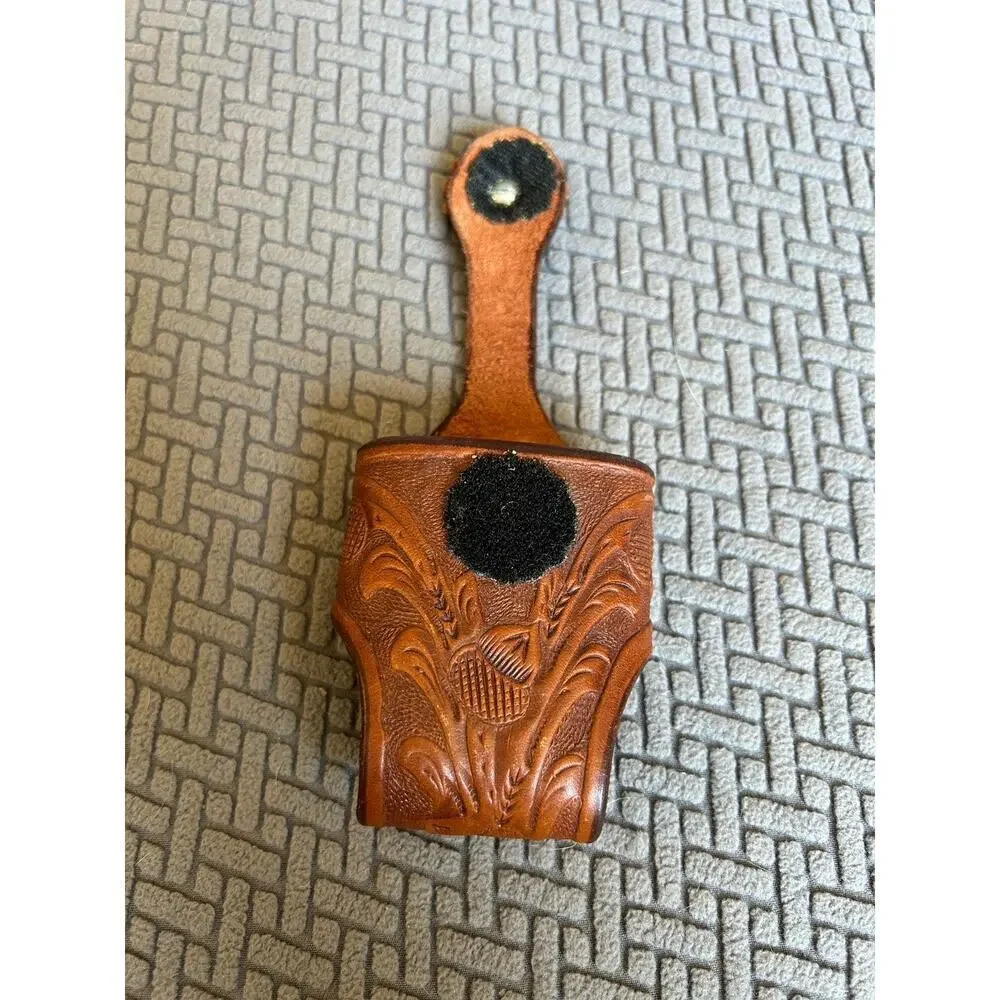 Tooled Leather Cell Phone Case With Silver Concho Montana Silversmiths Vintage